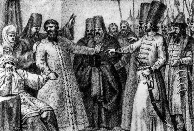 После поражения в битве при Клушине царя Василия Шуйского «свели» с престола, насильно постригли в монахи и выдали польскому гетману Жолкевскому.