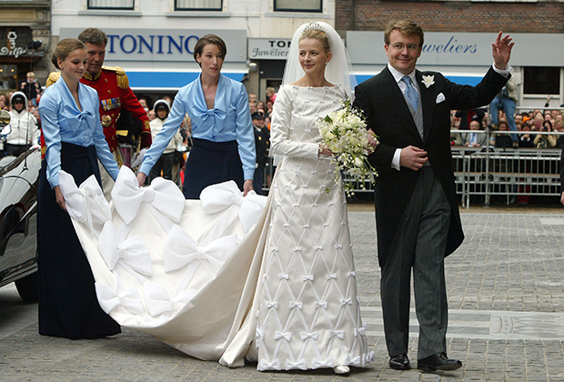 Мейбл Виссе Смит и принц Йохан Фризо Оранско-Нассауский на свадьбе в Дельфте (Голландия)