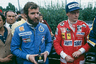 Импровизированная австрийская сборная в 1976 году: главный усач и бородач в истории Формулы-1 Харальд Эртль (слева) и к тому моменту действующий чемпион Ники Лауда. Кадр сделан на Гран-при Италии — первой гонке Ники после тяжелой аварии в Германии, которая едва не стоила ему жизни. До аварии Лауда, как и другие пилоты, носил длинные волосы и бакенбарды, но огонь сделал его лысым.