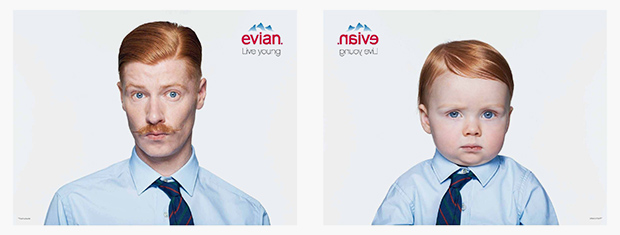 Реклама минеральной воды Evian