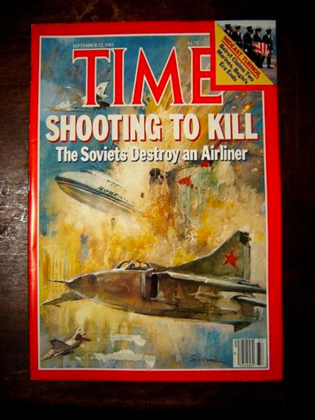 Обложка журнала Time за сентябрь 1983 года с заголовком:«Стрельба на поражение. Советы уничтожили авиалайнер»