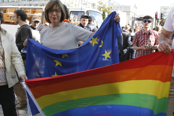 Ребекка Хармс на гей-параде в Киеве