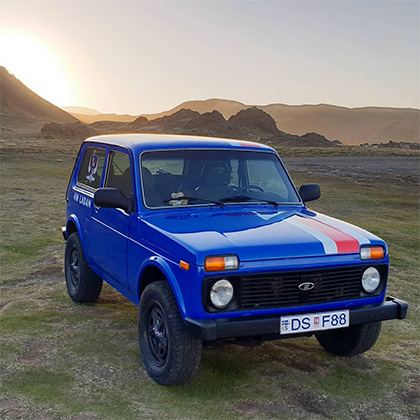 Автомобиль «Нива», на котором исландцы совершили путешествие до России