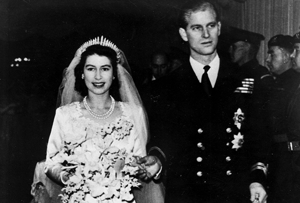 Будущая королева Елизавета II на своей свадьбе в тиаре «Русский кокошник»
