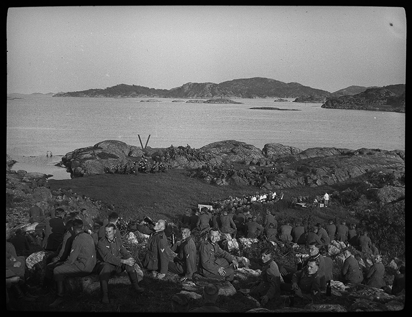 Праздничное мероприятие в немецкой армии. Норвегия, 1940 год.
