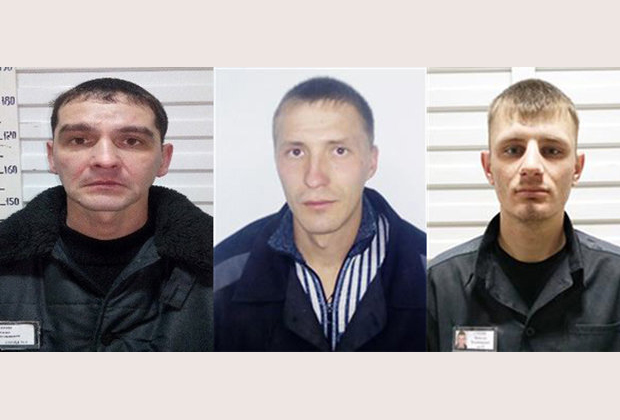 Слева направо: заключенные Сергей Жилин, Валерий Бойко и Вячеслав Стецик