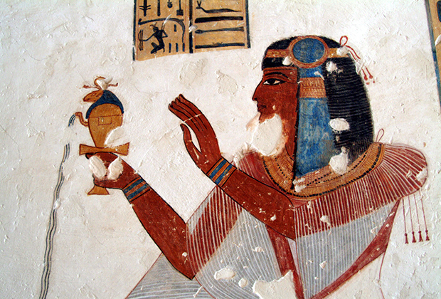 Египетская фреска с изображением сына фараона Рамзеса IX