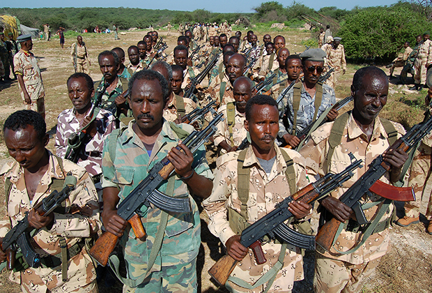 Британцы тренируют сомалийцев в своем центре, расположенном в городе Байдабо.