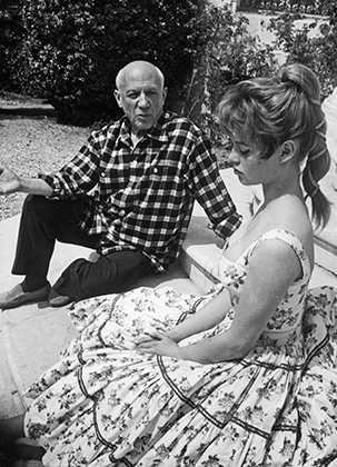 Брижит Бардо и Пабло Пикассо в 1958 году
