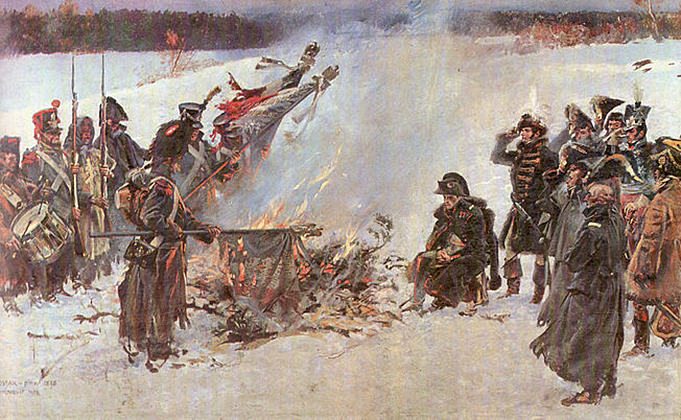 Войцех Коссак «Сожжение знамен перед Наполеоном»