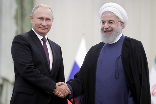 Президент России Владимир Путин и президент Ирана Хасан Рухани