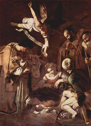 «Рождество со святым Франциском и святым Лаврентием» Караваджо
