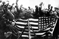 Солдаты 339-го пехотного полка армии США в Великобритании перед отправкой в Архангельск. 1918 г.