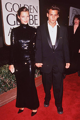 Кейт Мосс и Джонни Депп в Голливуде, 1995 год