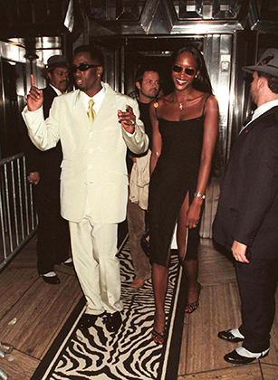 Наоми Кэмпбелл и Пафф Дэдди на вечеринке в честь Джанет Джексон, 1997 год