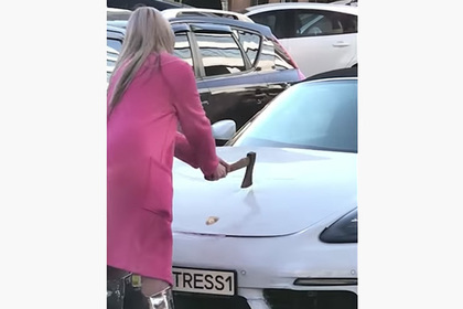 Рубившей Porsche топором в розовой шубе киевлянкой оказалась украинская певица