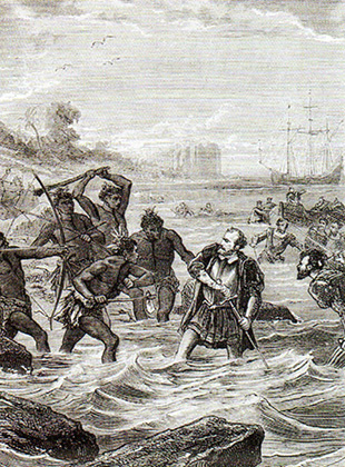 Смерть Магеллана (гравюра 1860 года)