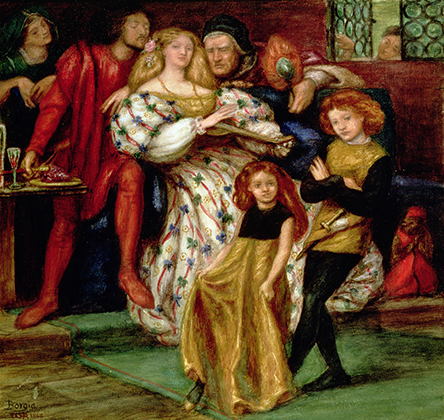 Картина «Семья Борджиа» Данте Габриэль Россетти показывает Джоффре и Лукрецию маленькими детьми. 