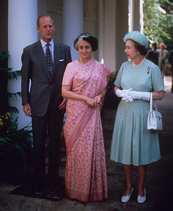 Индира Ганди и королева Елизавета II во время визита королевы в Индию в 1983 году