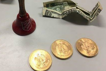 В ведерке для пожертвований нашли золото на тысячи долларов