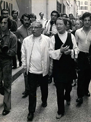 Симона де Бовуар и Жан-Поль Сартр в 1970 году