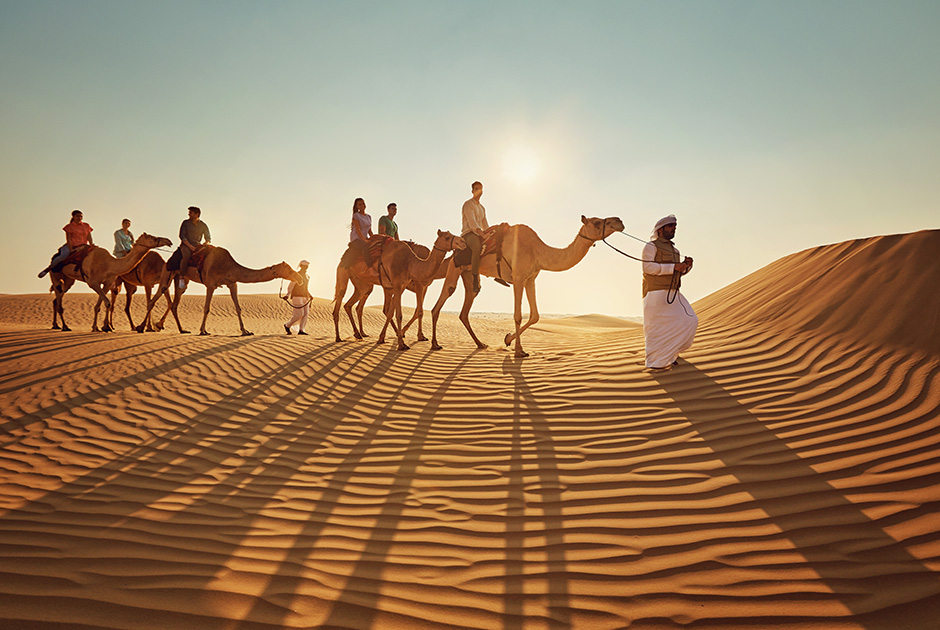 Сафари на верблюдах — это увлекательное путешествие по пустыне в составе традиционного каравана. Этот вид развлечений считается самым оригинальным способом познакомиться с жизнью бедуинских путешественников.