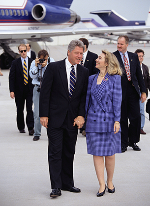 Чета Клинтонов в Миссури во время избирательной кампании, 1992 год