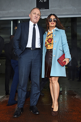 Франсуа-Анри Пино и Сальма Хайек на показе Gucci, 2016 год