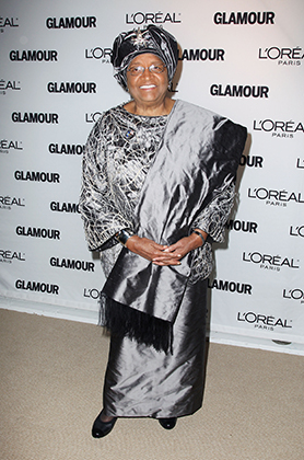 Элен Джонсон-Серлиф на вручении премии «Женщина года» по версии журнала Glamour, Нью-Йорк, 2010 год