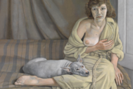 Люсьен Фрейд «Девушка с белой собакой», 1950-1951 гг.