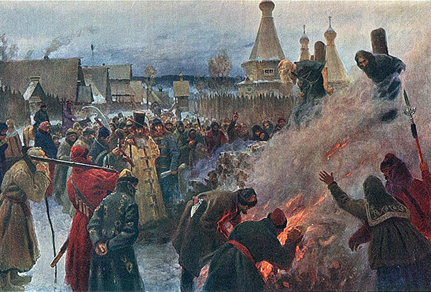 Картина Петра Мясоедова «Сожжение протопопа Аввакума»