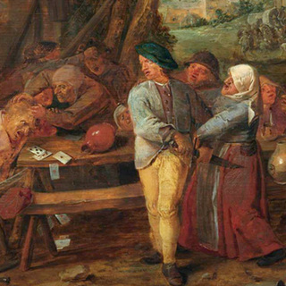 Адриан Брауэр «Драка крестьян при игре в карты»,1630-1640