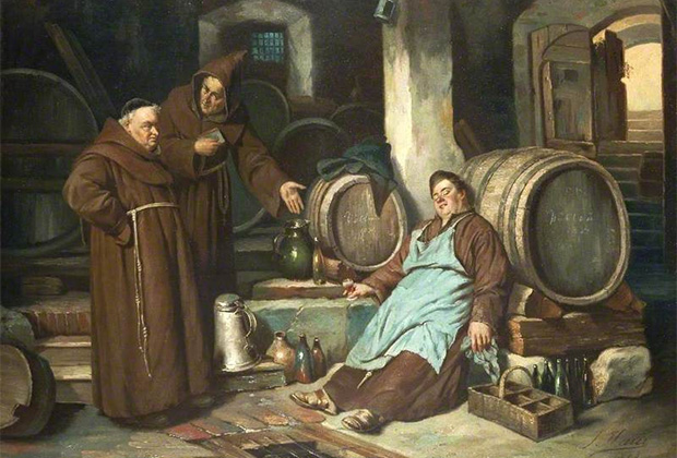 Жозеф Хайер «Монахи в винном погребе»,1873