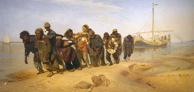 «Бурлаки на Волге», 1870–1873