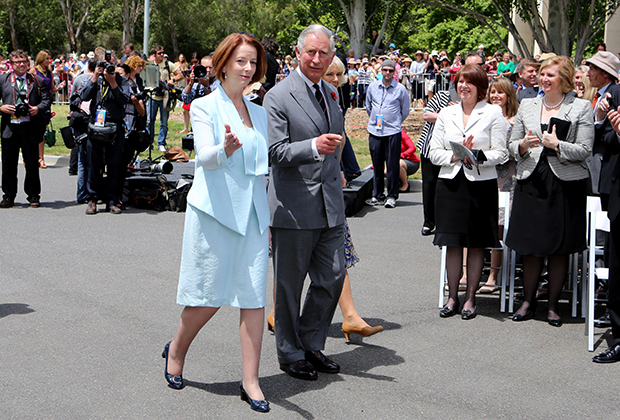 Джулия Гиллард и принц Чарльз в Канберре, Австралия, 2012