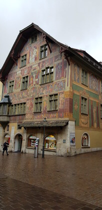 Средневековый дом в центре Шаффхаузена полностью покрыт фресками XVI века