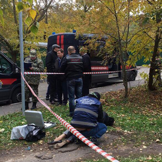 На месте убийства следователя по особо важным делам управления на транспорте МВД по ЦФО Евгении Шишкиной