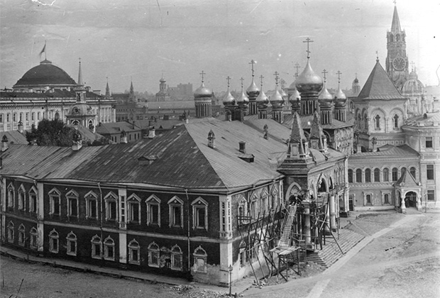 Чудов монастырь во время реставрационных работ. 1918-1919 годы