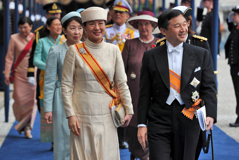 Принц Нарухито с супругой на официальных торжествах при дворе королевы Нидерландов в 2013 году