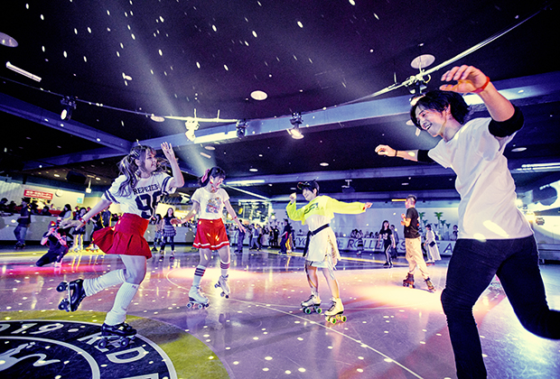 Dancers perform at DâM-FunK - A Roller Skate Affair, part of the Red Bull Music Festival Tokyo 2019 in Tokyo, Japan, on April 19, 2019
