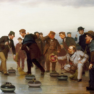 Фрагмент картины Джона Джорджа Брауна «Керлинг — шотландская игра. В Центральном парке», 1862 год