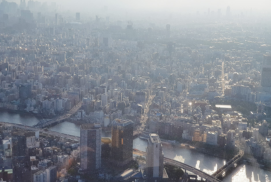 Вид на Токио с высоты птичьего полета