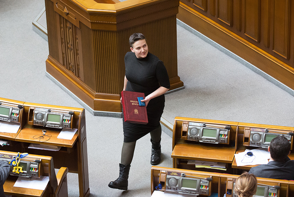 Савченко на заседании Верховной Рады Украины, 2018 год