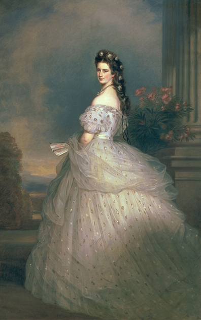 «Елизавета Баварская, императрица Австрии, жена императора Франца-Иосифа, в парадном платье с алмазными звездами», 1865
