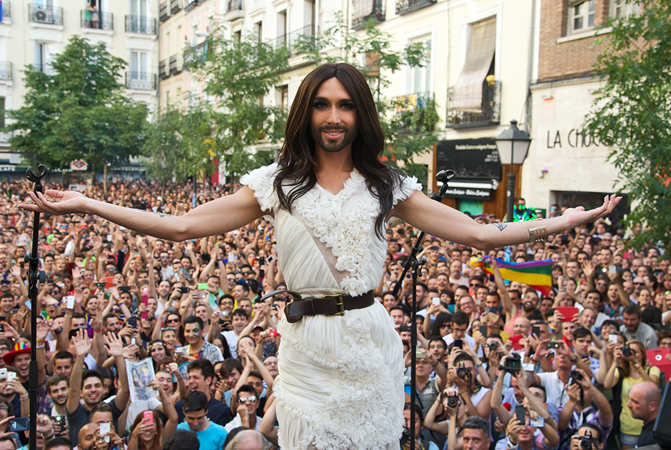 Кончита на гей-параде в Мадриде в 2014 году