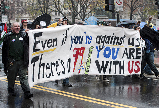 Протестующие против лоббизма в Вашингтоне в 2011 году в рамках акции Occupy Wall Street