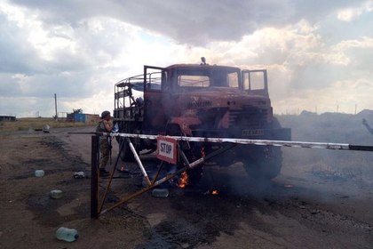 Опубликовано фото обстрела автоколонны с губернатором Донецкой области