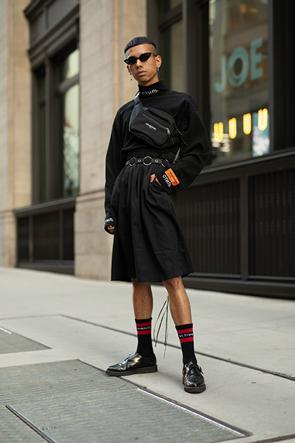 Модель Матео Паласио на Неделе мужской моды в Нью-Йорке, 2018 год
