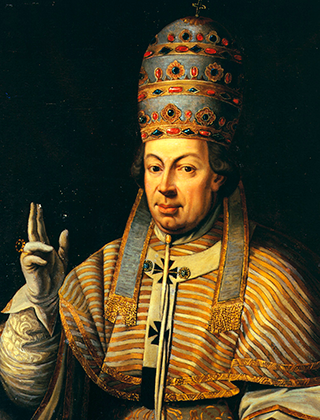 Портрет папы Римского Пия VI в полном облачении