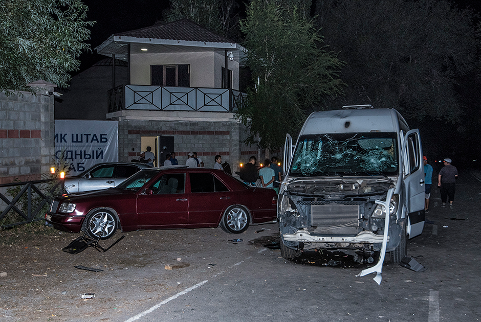 Один из въездов в резиденцию Атамбаева после ночного штурма